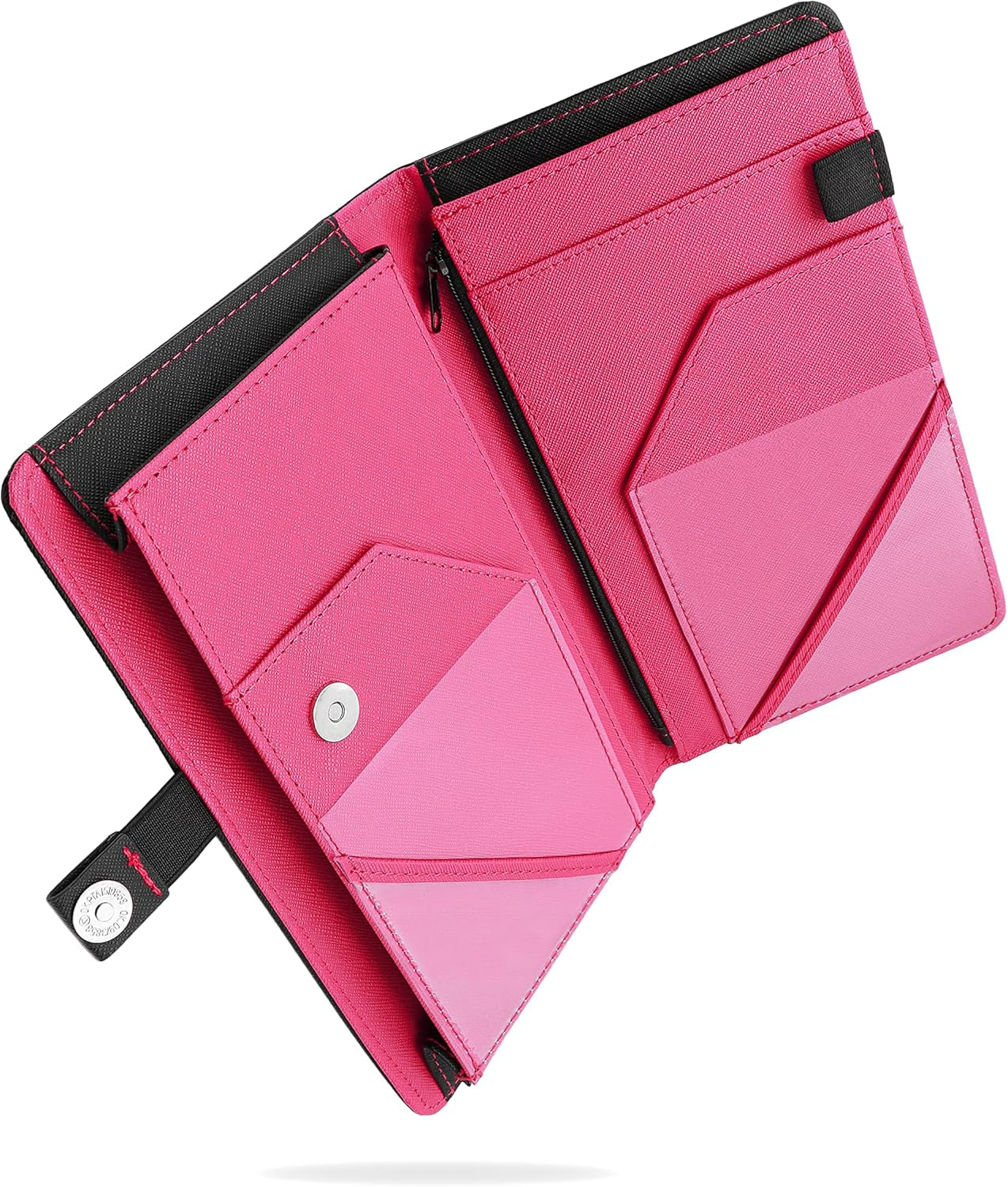Server Book Pro, 2Nd Gen, with Expandable Pocket Double Magnet & Zipper Expandable Pocket (8.5 in X 5 In, Large Storage Capacity) - Black/Magenta