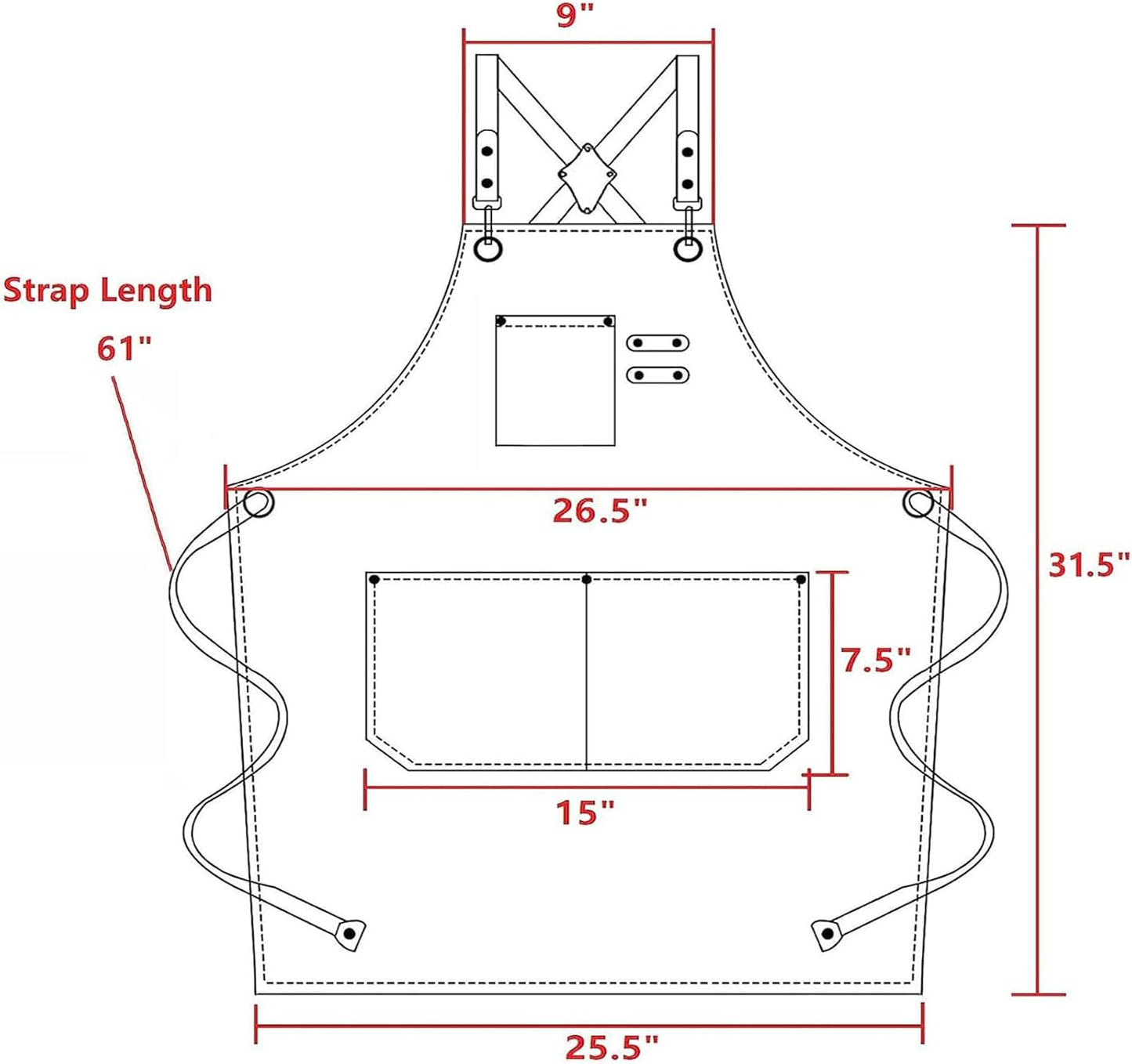 Chef Aprons for Men Women with Large Pockets, Cotton Canvas Cross Back Heavy Duty Adjustable Work Apron, Size M to Xxl(Grey)