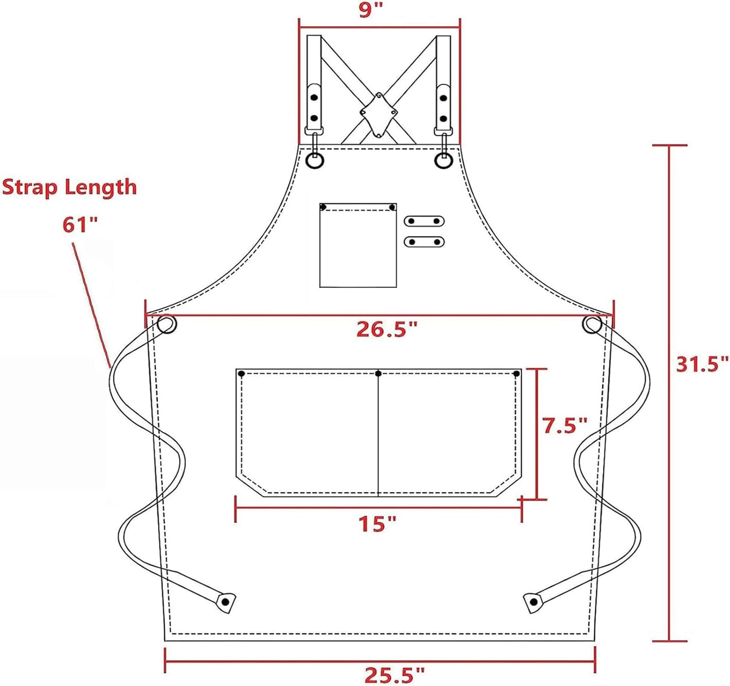 Chef Aprons for Men Women with Large Pockets, Cotton Canvas Cross Back Heavy Duty Adjustable Work Apron, Size M to Xxl(Grey)