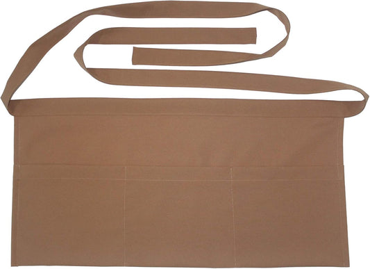 Resist Water 3 Big Pockets Waist Server Apron Kitchen Restaurant Unisex Half Aprons