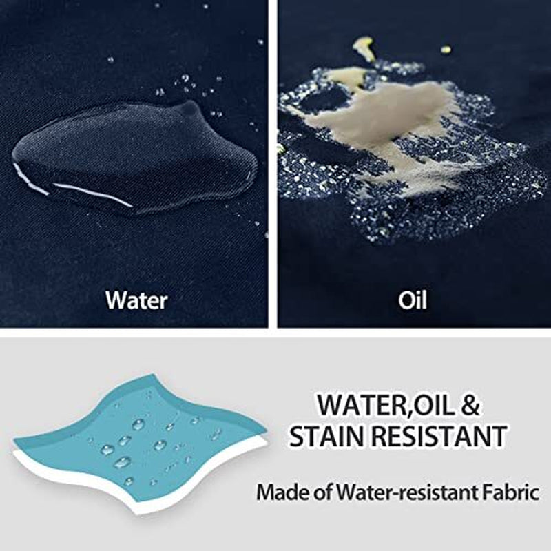 Long Server Apron Black with 3 Pockets Bistro 1 Pack(34X28 Inches) Navy Blue