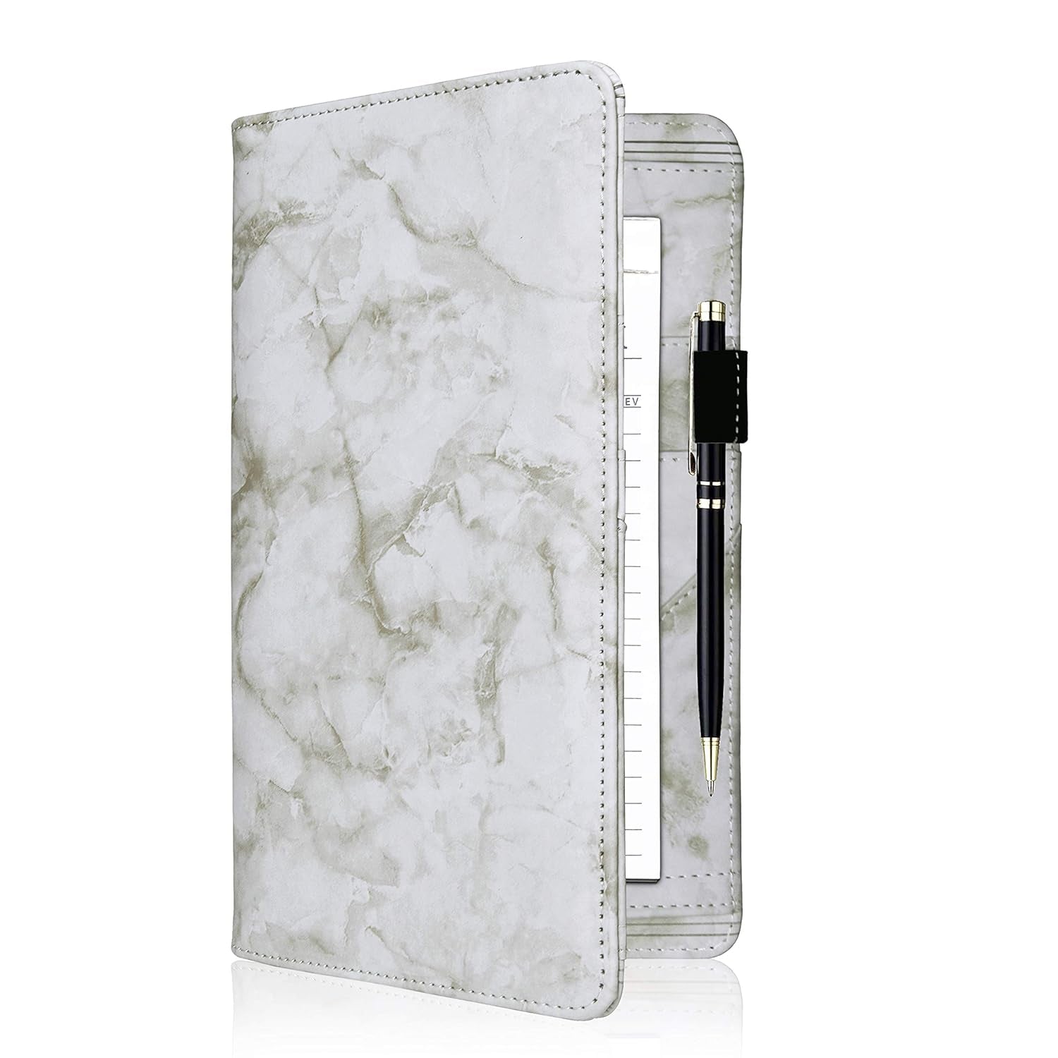 Server Books for Waitress, Restaurant Guest Check Organizer,  Waitress Book with Zipper High Volume Pocket and Magnetic Closure, Presenters Card Holder for Waiter, Bartender (2022 Marble Gary)
