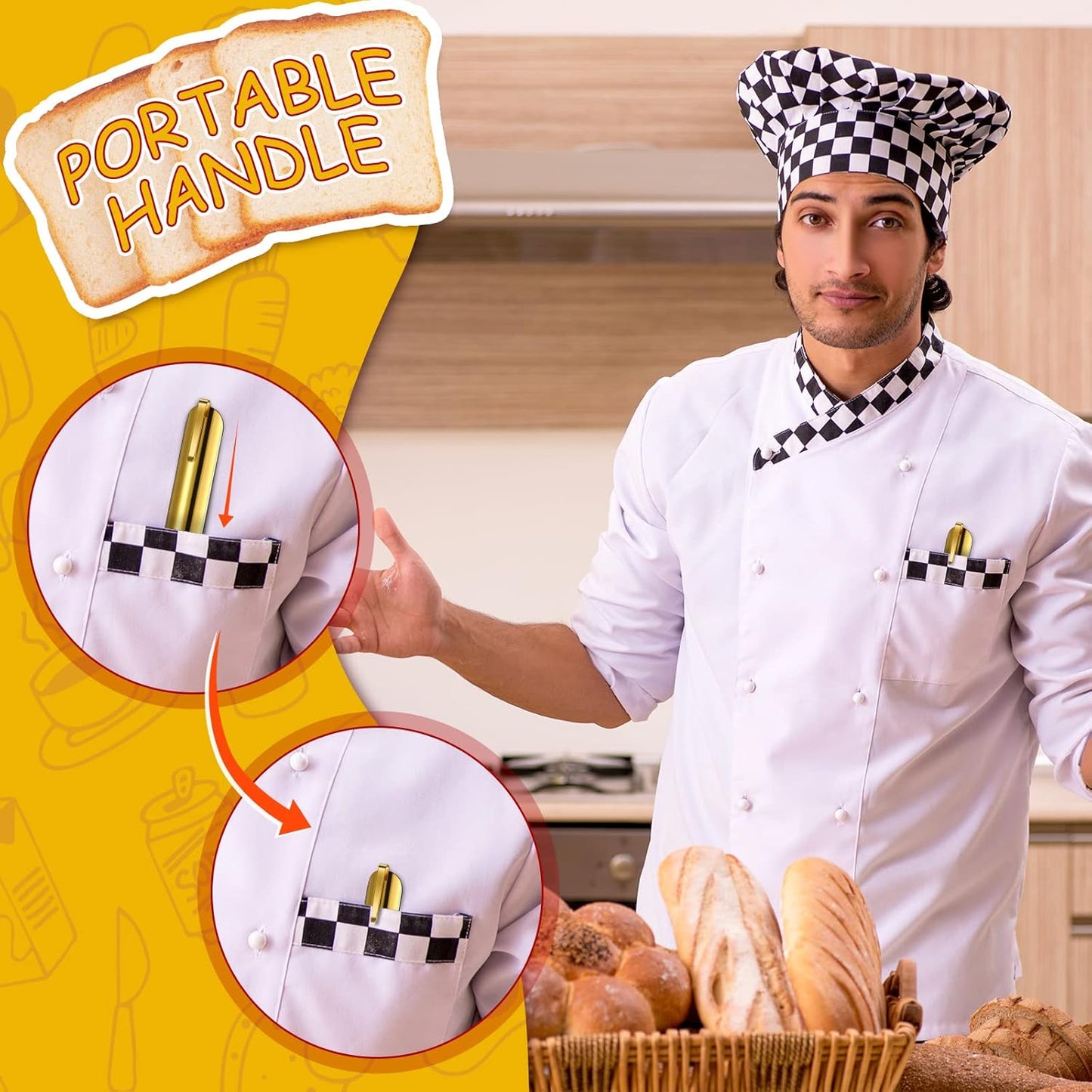 Crumbers for Servers, Table Crumb Sweepers Bread Cleaner Stainless Steel Table Crumbers for Tablecloth in Restaurants and Homes, Servers, Waiters, Waitresses Tool Accessories(Gold,10)