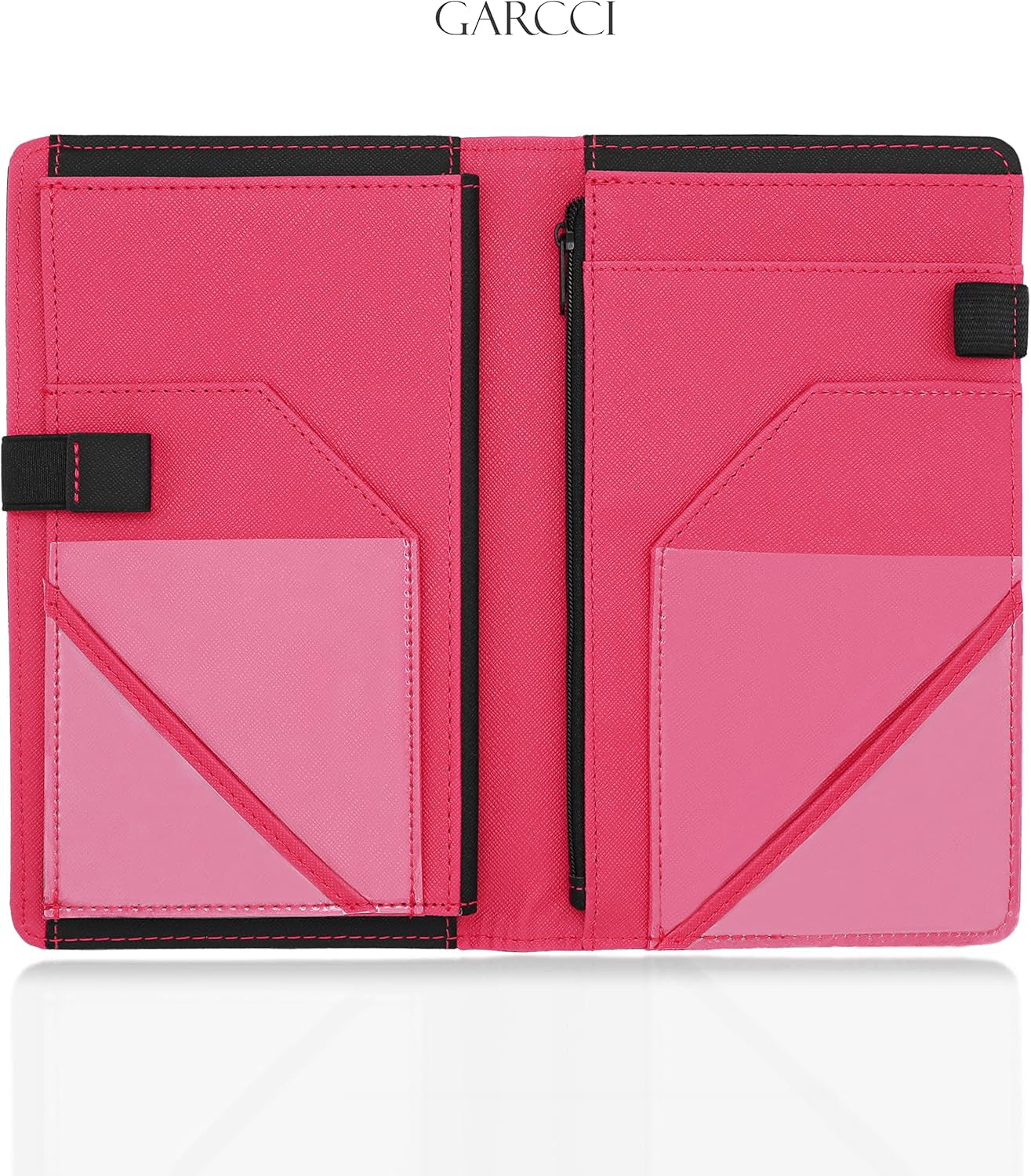 Server Book Pro, 2Nd Gen, with Expandable Pocket Double Magnet & Zipper Expandable Pocket (8.5 in X 5 In, Large Storage Capacity) - Black/Magenta