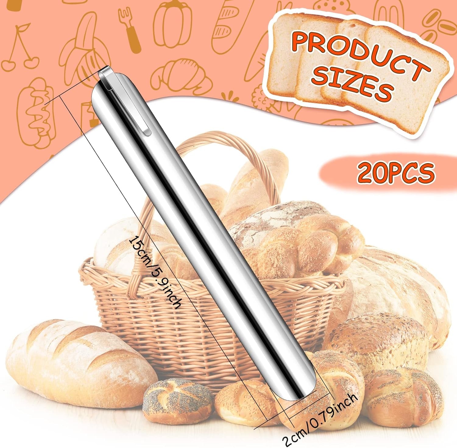 Crumbers for Servers, Table Crumb Sweepers Bread Cleaner Stainless Steel Table Crumbers for Tablecloth in Restaurants and Homes, Servers, Waiters, Waitresses Tool Accessories(Silver,20)