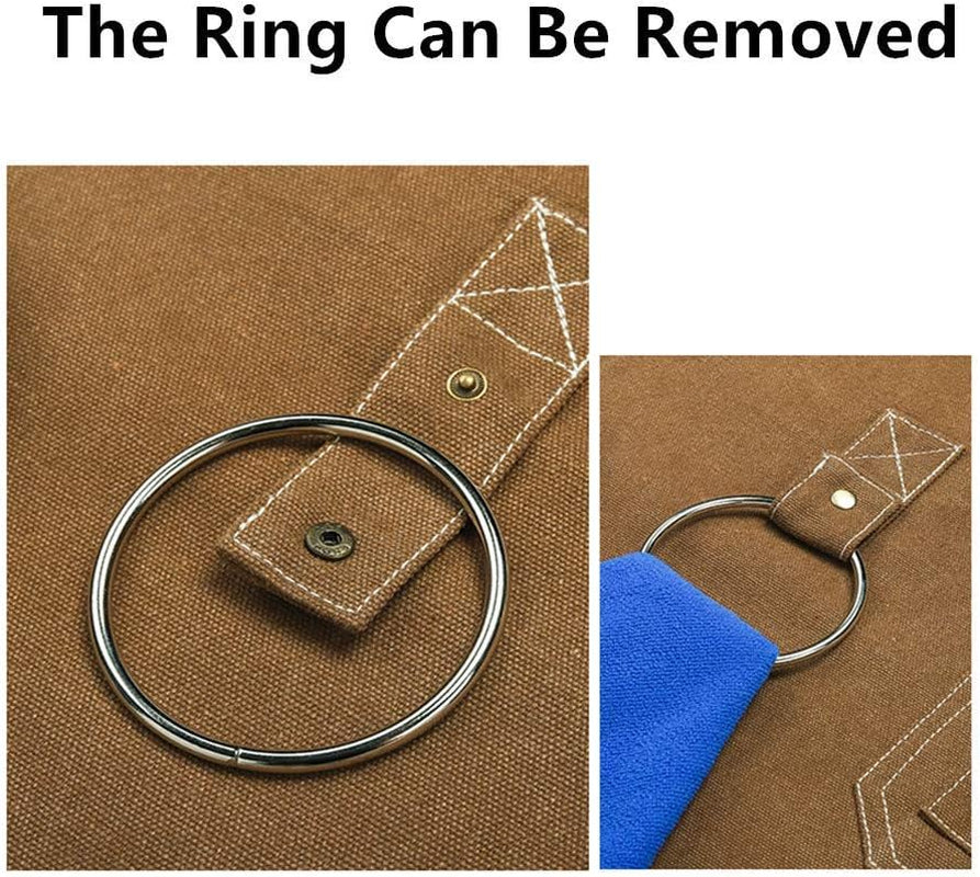 Chef Aprons, Kitchen Cooking Grilling Apron,Cotton Canvas Apron for Women and Men, Cross Back Apron and Large Pockets, Artist Apron,Birthday Gift, Adjustable M to XXL, Khaki