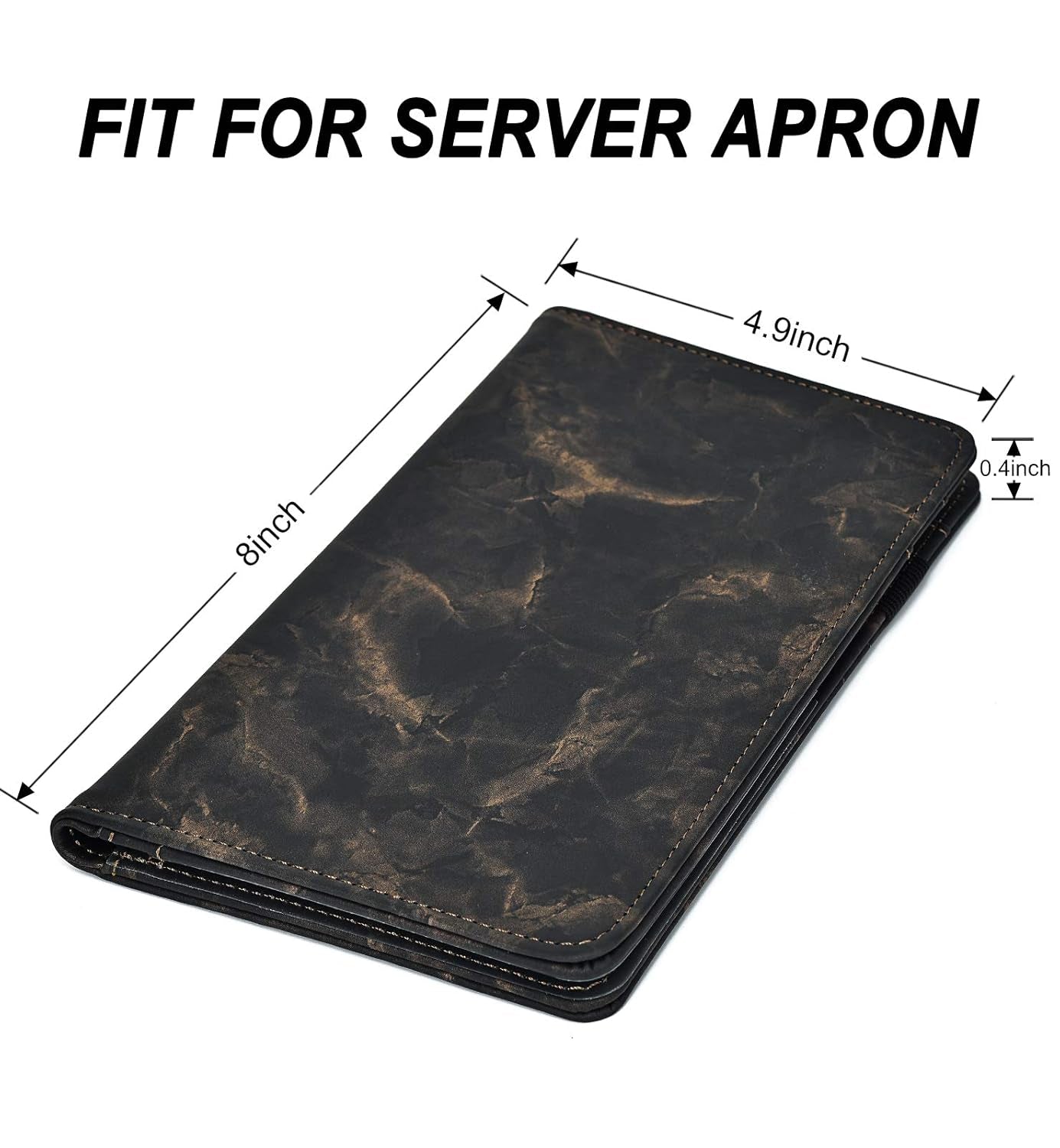 Server Books for Waitress - Marble Texture Leather Waiter Book Server Wallet with Zipper Pocket, Cute Waitress Book&Waitstaff Organizer with Money Pocket Fit Server Apron