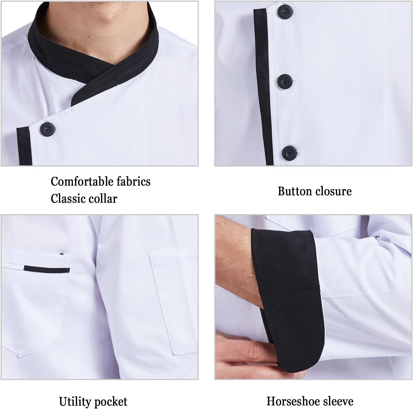 Unisex Chef Jacket Men'S Chef Coat Restaurant Kitchen Chef Uniform CFM0016