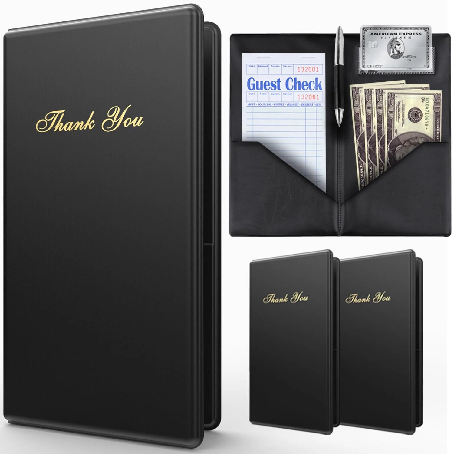 Check Presenters for Restaurants - 2 Pack Guest Check Books for Servers – Check Holder – Check Book