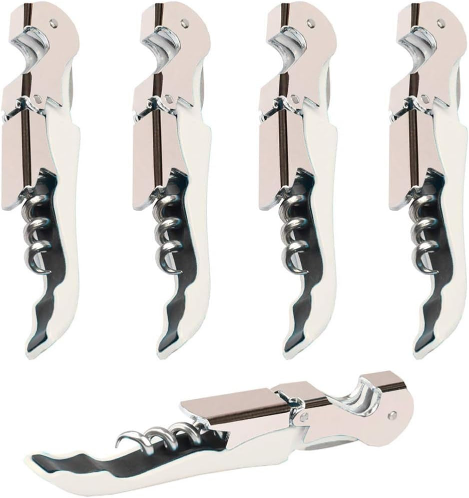 Professional Waiter Corkscrew Wine Openers Set (4 Pcs),Upgraded with Heavy Duty Stainless Steel Hinges Wine Key for Restaurant Waiters, Sommelier, Bartenders