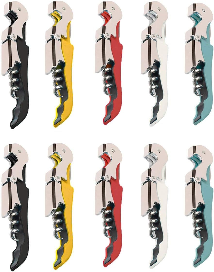 Professional Waiter Corkscrew Wine Openers Set of 10,Upgraded with Heavy Duty Stainless Steel Hinges Wine Key for Restaurant Waiters, Sommelier, Bartenders
