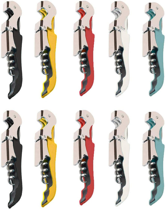 Professional Waiter Corkscrew Wine Openers Set of 10,Upgraded with Heavy Duty Stainless Steel Hinges Wine Key for Restaurant Waiters, Sommelier, Bartenders