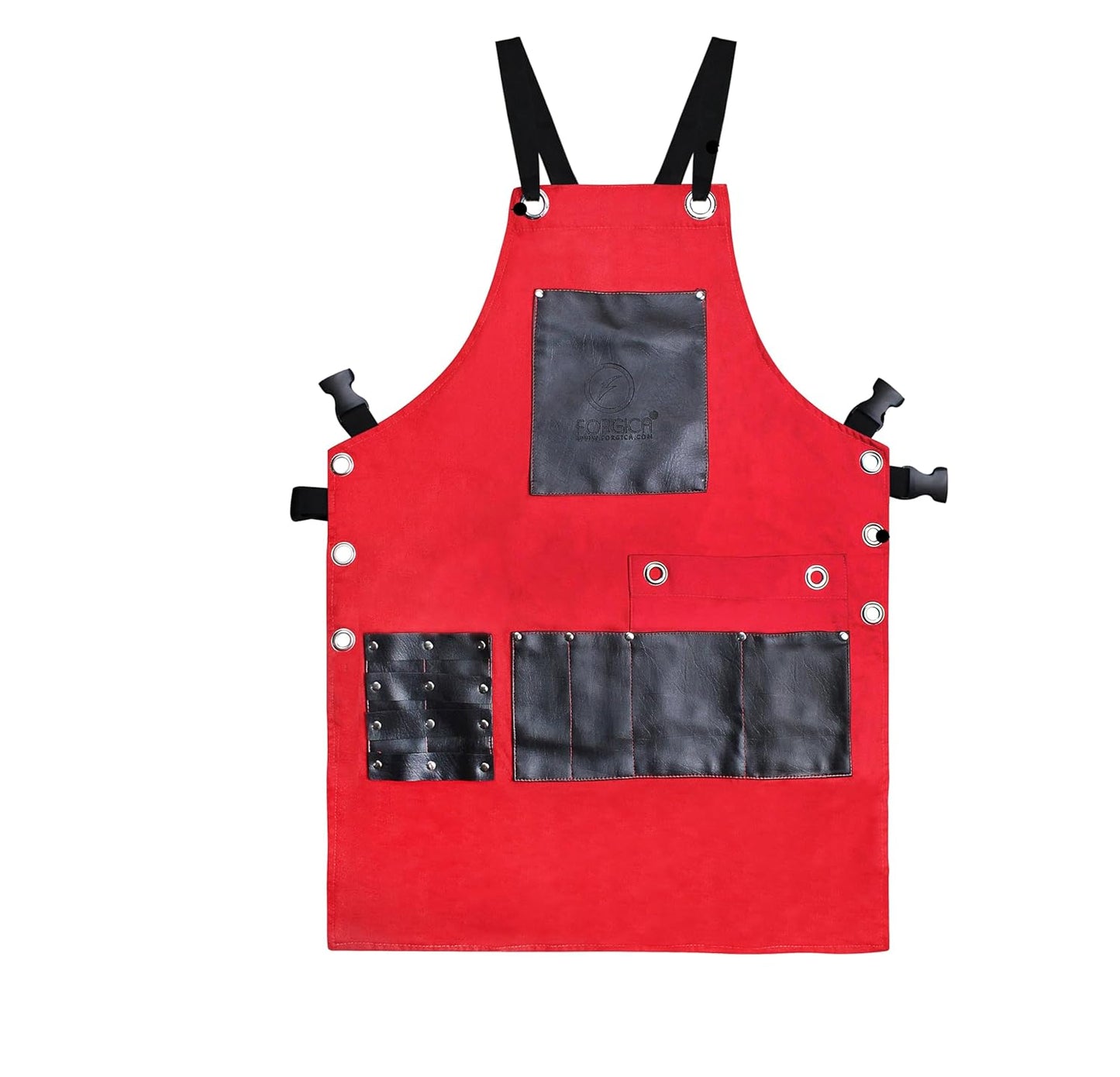 Professional Cotton Apron Hair Cutting Hairdressing Barber Apron Chef Apron for Men Women (Red)