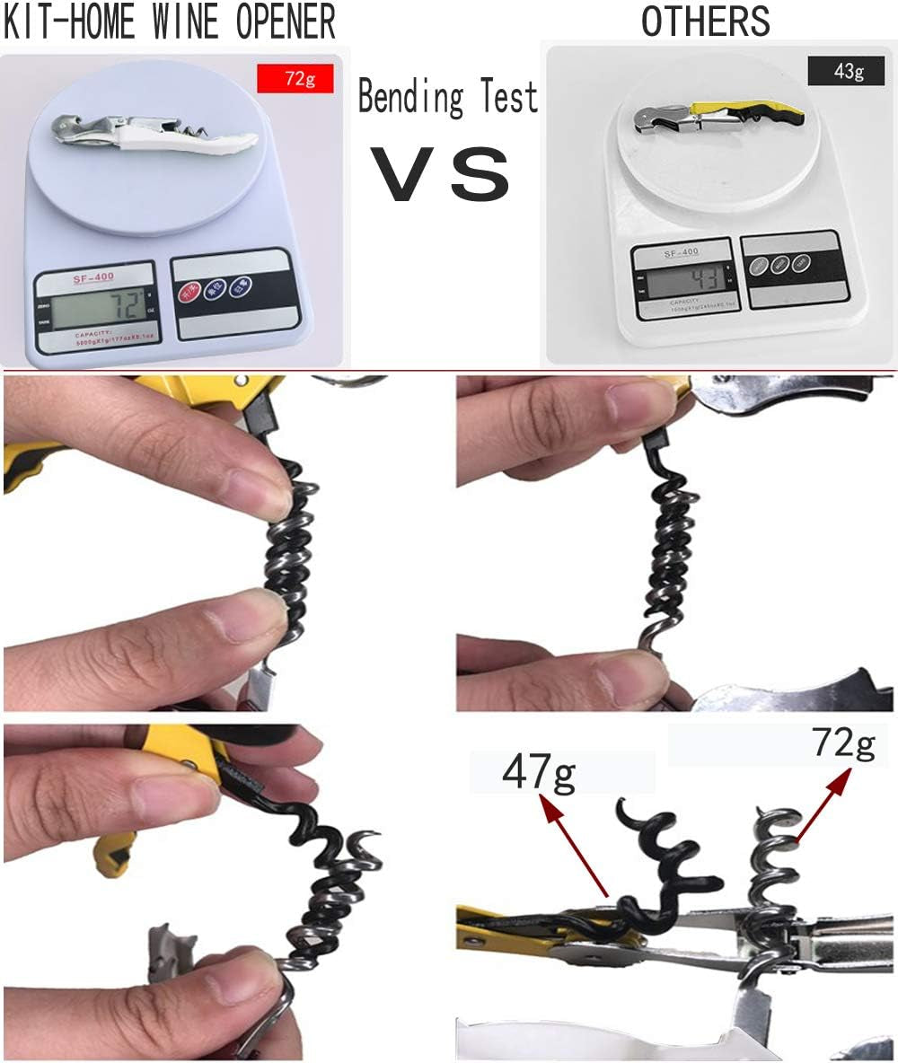 Professional Waiter Corkscrew Wine Openers Set (4 Pcs),Upgraded with Heavy Duty Stainless Steel Hinges Wine Key for Restaurant Waiters, Sommelier, Bartenders