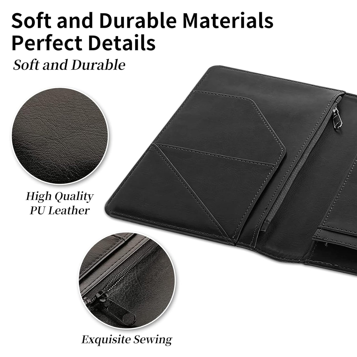 Server Books for Waitress with Zipper Pocket - Leather Waiter Waitress Book Server Restaurant Guest Check Holder Presenter with Money Organizer Wallet Fit Serving Aprons, Glitter Dots