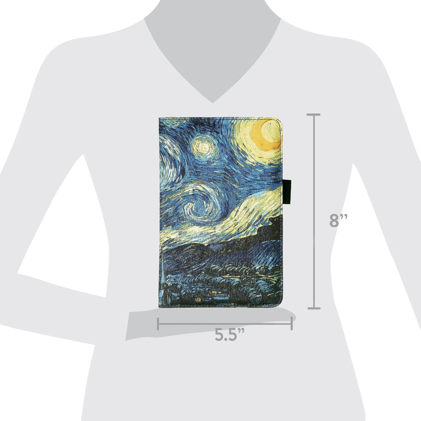 Blue Server Book for Waitress, Waiter Serving Book Checkbook Wallet, Waitress Accessories, Guest Checks Books Holder (Van Gogh, Starry Night)