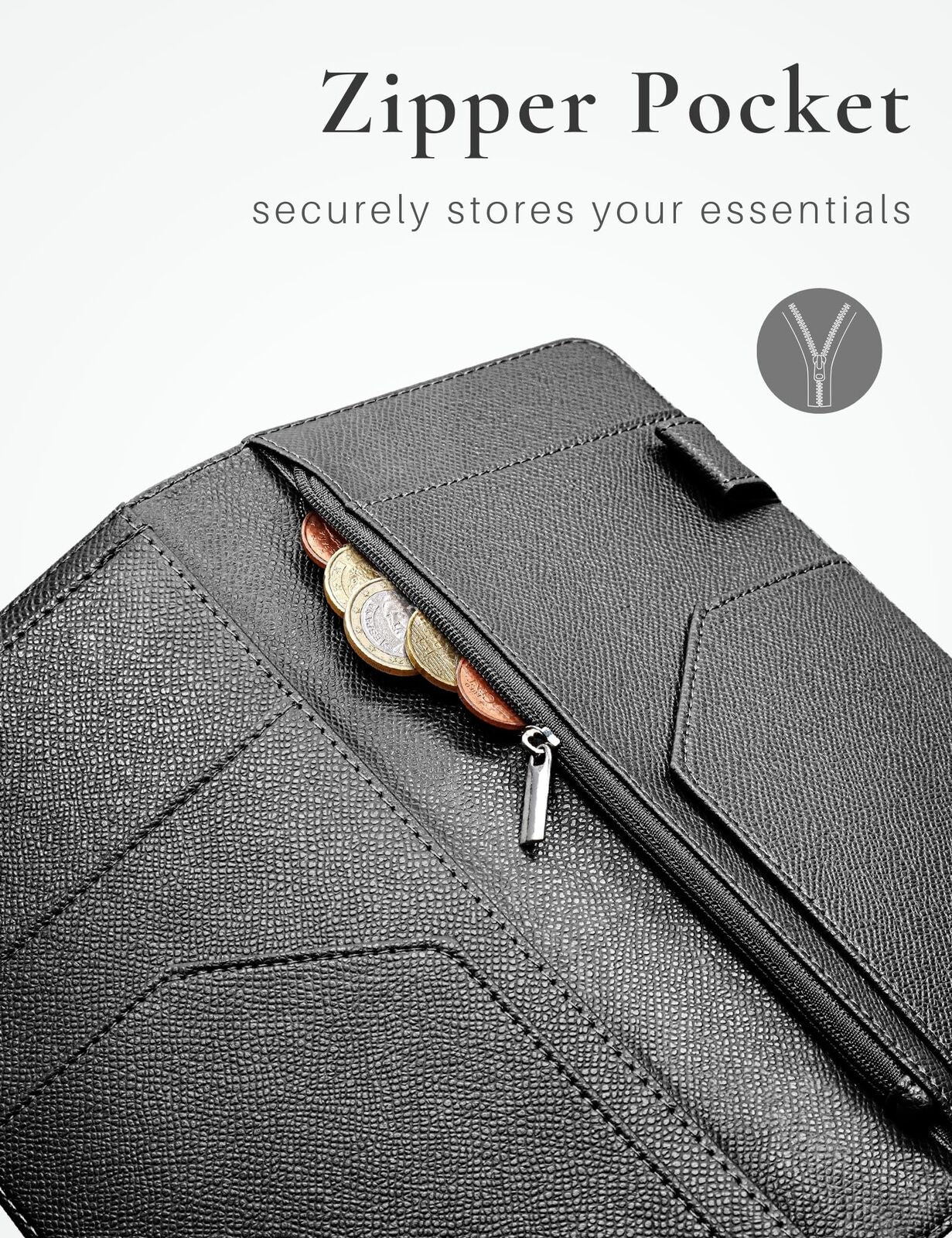 Server Book with Zipper and Magnetic Pocket, Cute Waitress Book Server Bookle...