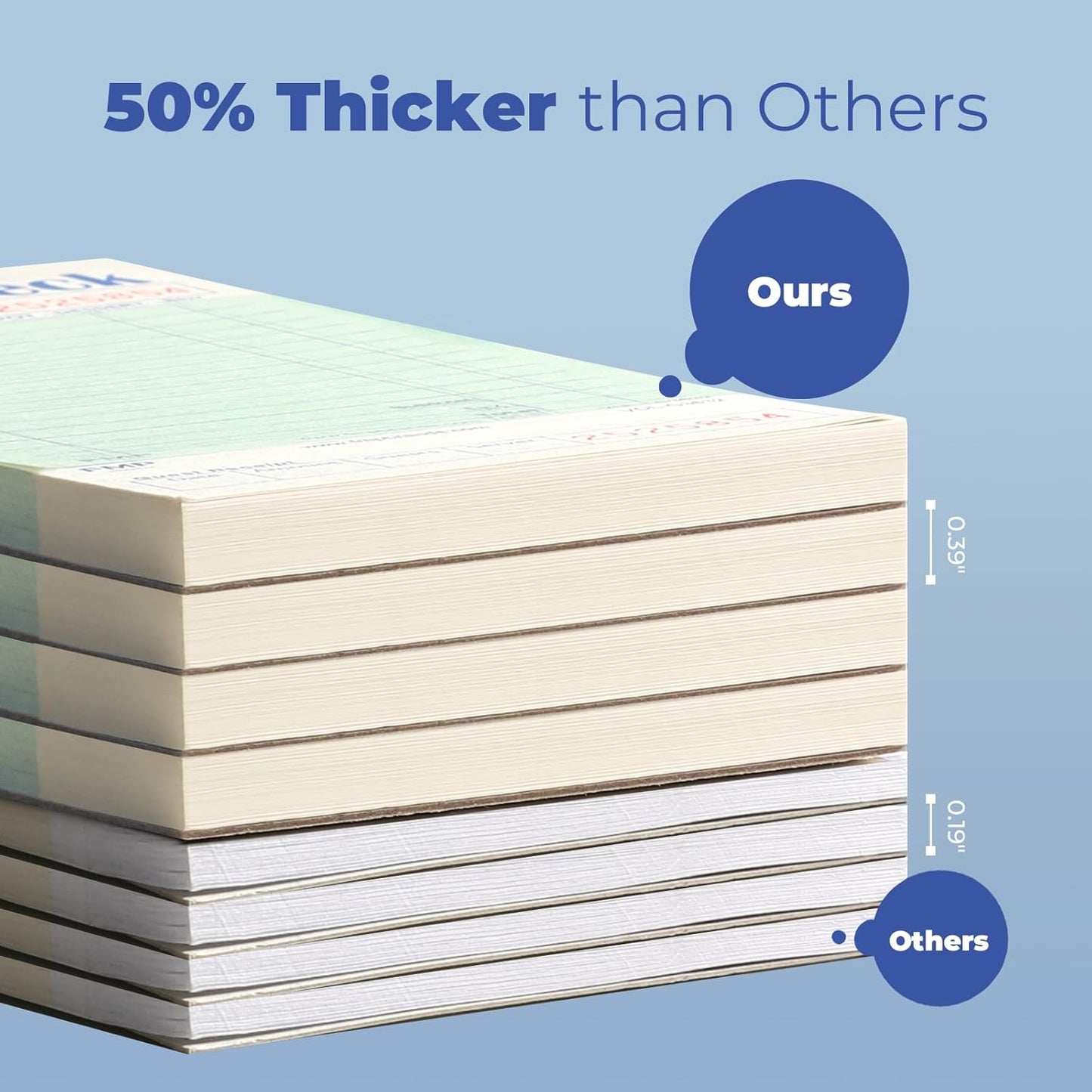 Guest Check Books for Servers, Server Note Pads Paper, Total 500 Sheets (10 Pads), Light Green with Guest Receipt, Guest Check Pads, Restaurant Order Pads, Waitress Notepads